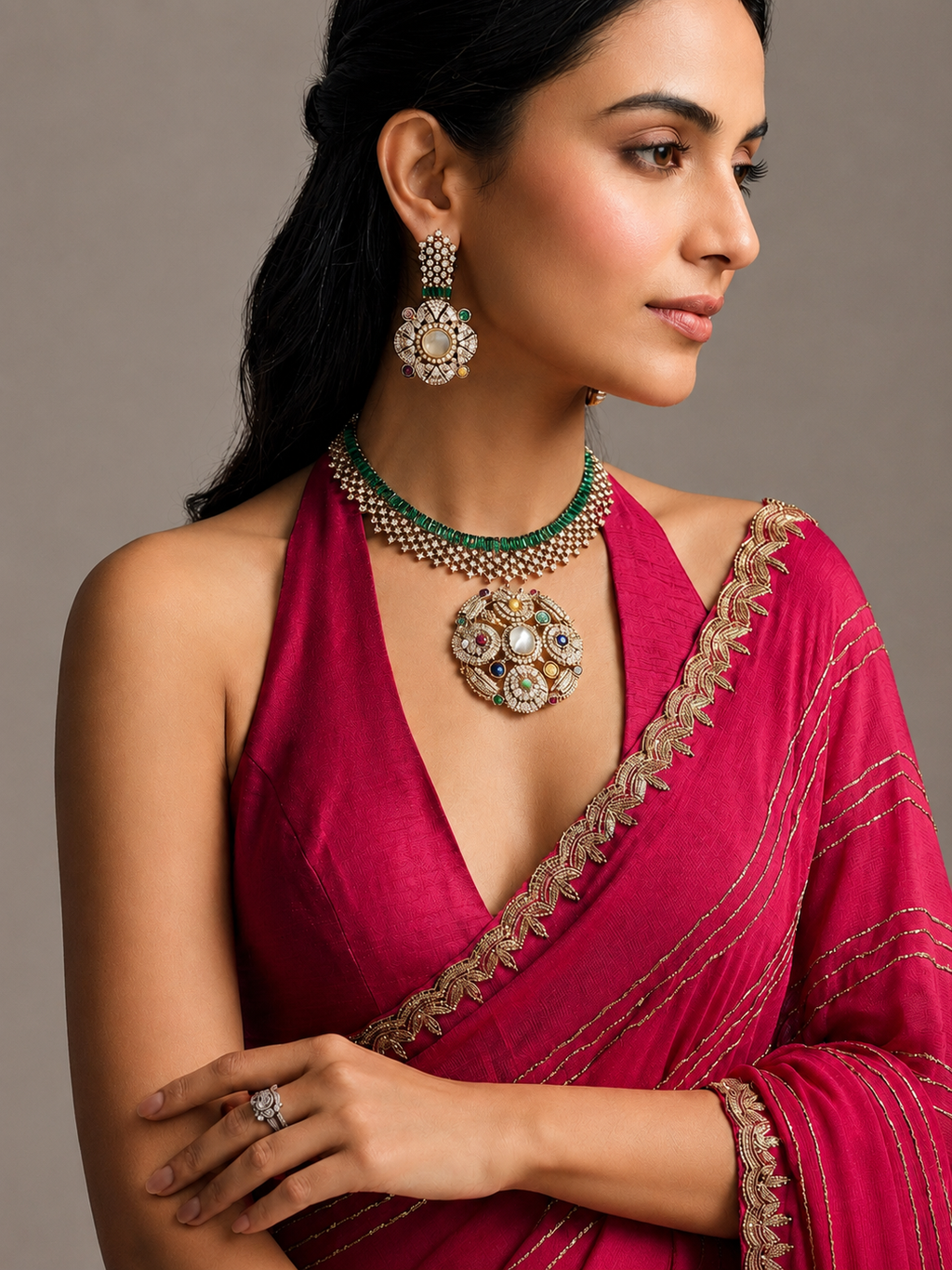 Sabyasachi-Inspired Multicolor Choker Set