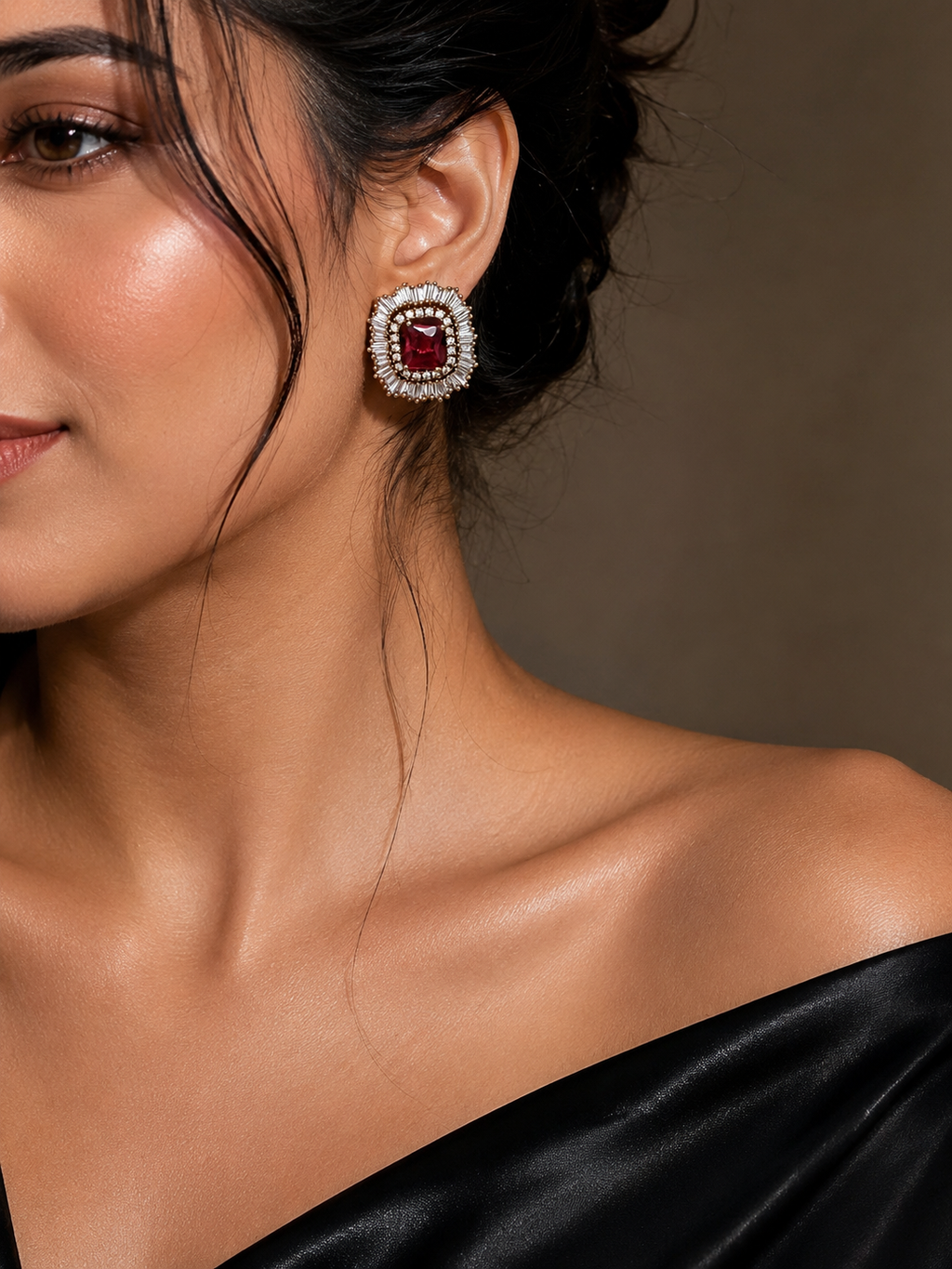 Changeable Stone Stud Earrings